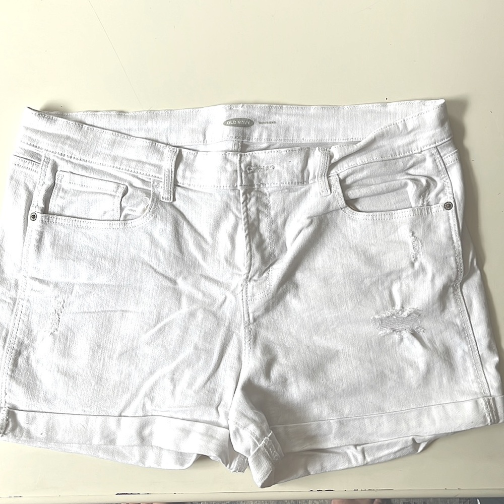 White Jean Shorts
